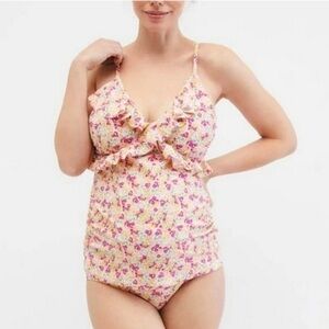 BEACH BUMP™ RUFFLE FRONT MATERNITY TANKINI SWIMSUIT UPF 50+